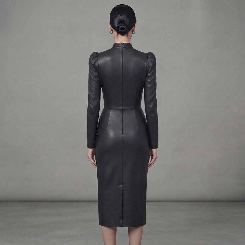 Buy Women's Black Leather Dress