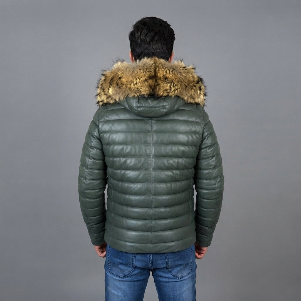 Men's Zinc & Skin Down Leather Jacket