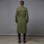 Men's Olive Green Leather Duster Coats