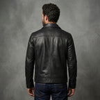 Men's Casual Black  Leather Jacket