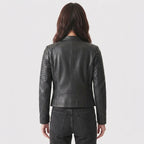 Buy Women's Black Leather Motorcycle Jacket