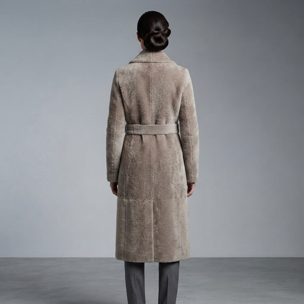 Women's Lite Grey Shearling Jacket