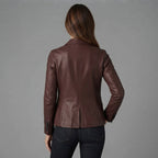Women's Brown  Leather Blazer