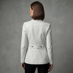 Women's White  Leather Blazer