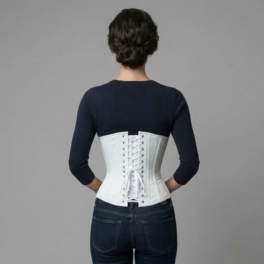 Women's White  Leather Corset