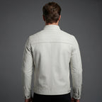Men's White Cafe Racer Jacket