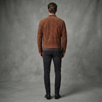 Men's Brown Suede Cafe Racer Jacket