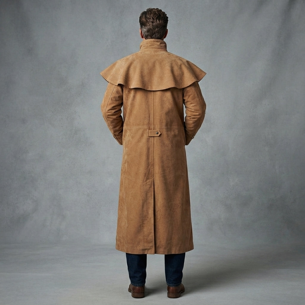 Men's Tan Leather Duster Coats