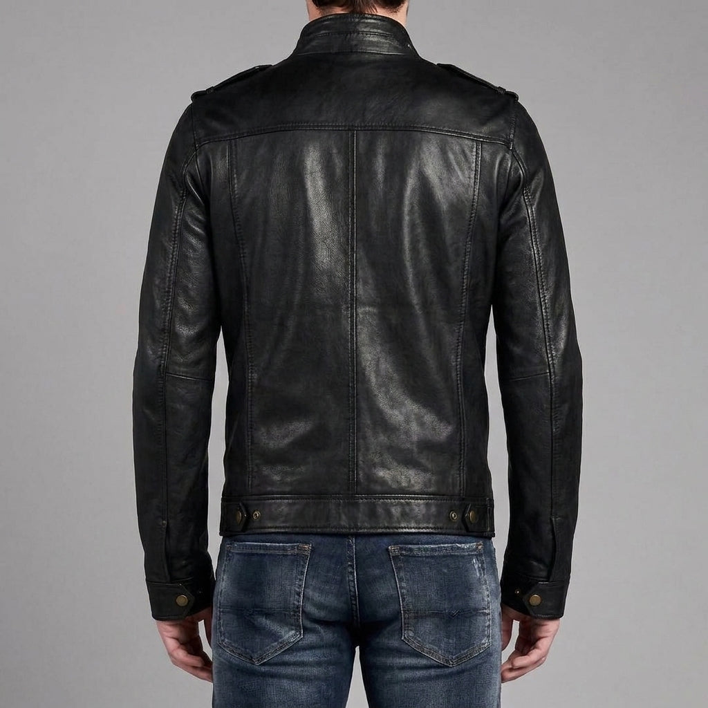 New Men's Genuine Lambskin Leather Jacket