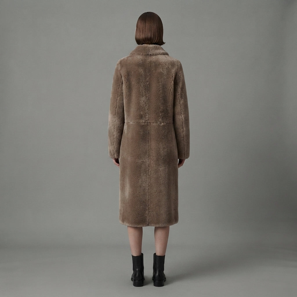 Women's Dark Grey  Shearling Jacket