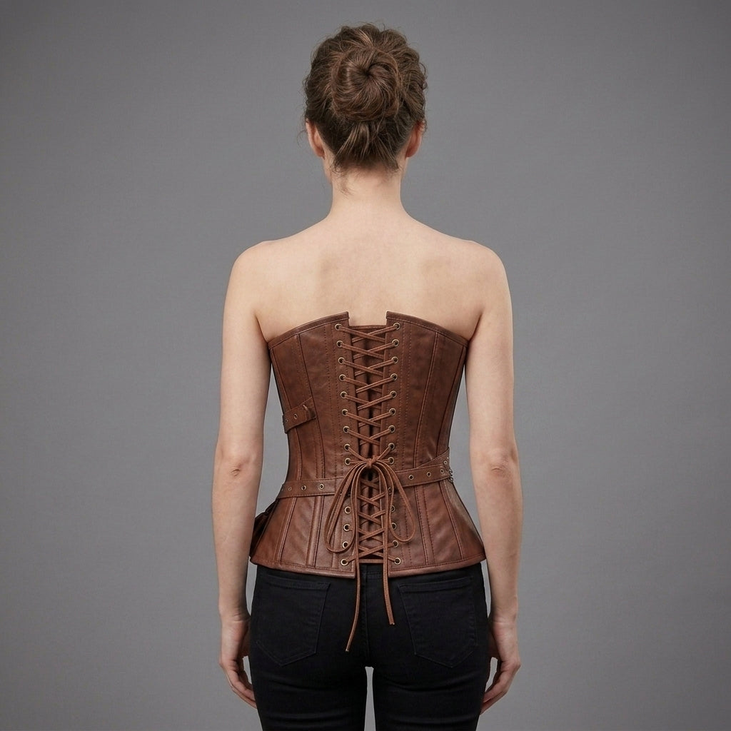 Women's Brown Leather Corset