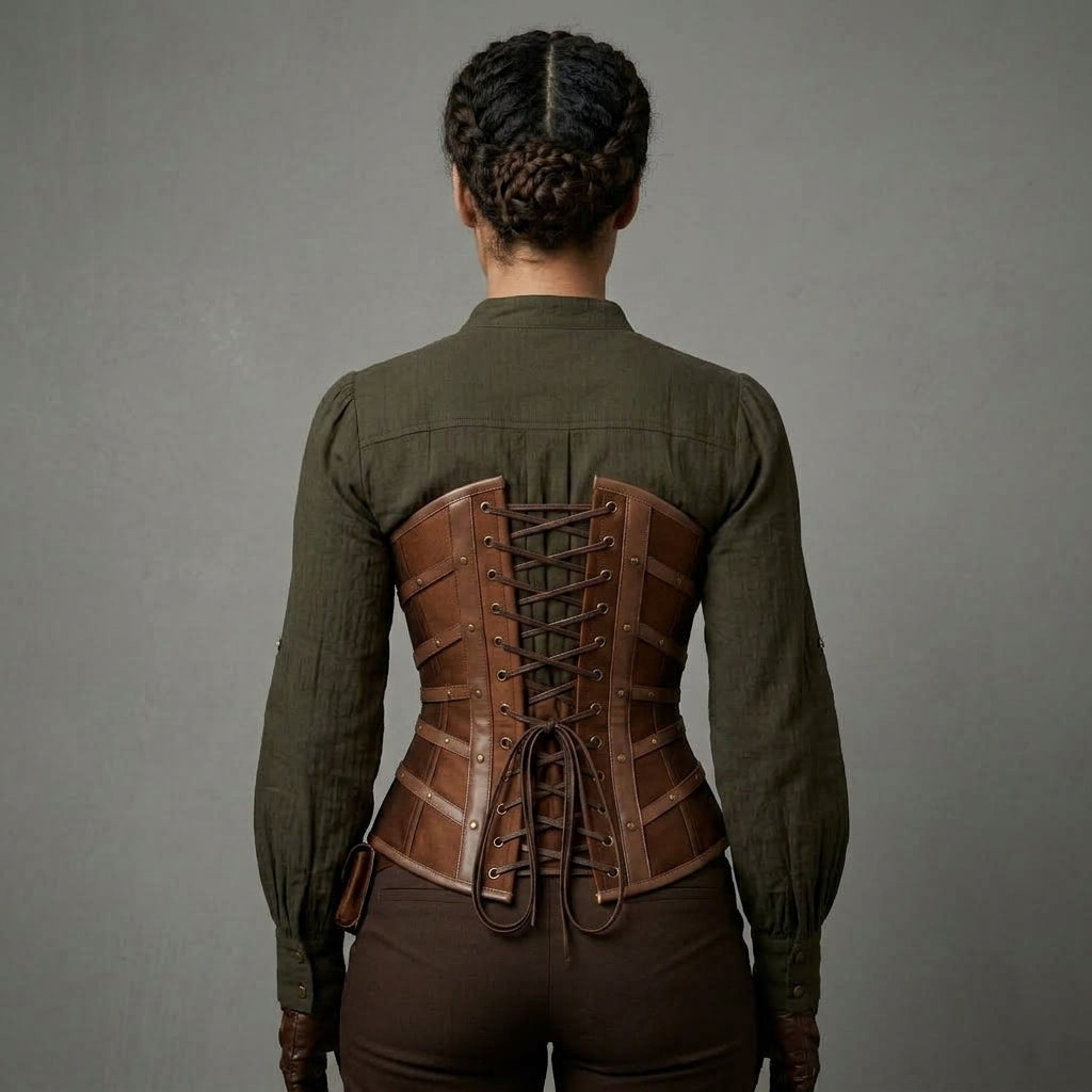 Women's Brown Leather Corset