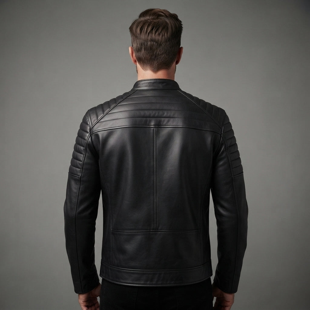 Men's Black Cafe Racer Jacket