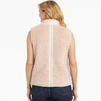Women's Beige Teddy Padded Vest