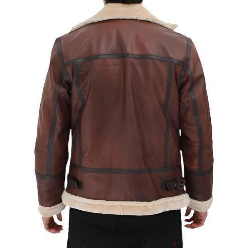 Men’s Classic Brown B3 Shearling Bomber Jacket