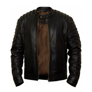 Black Leather Jacket Fashion Men