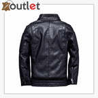 Schwarze Lederjacke mit Nieten