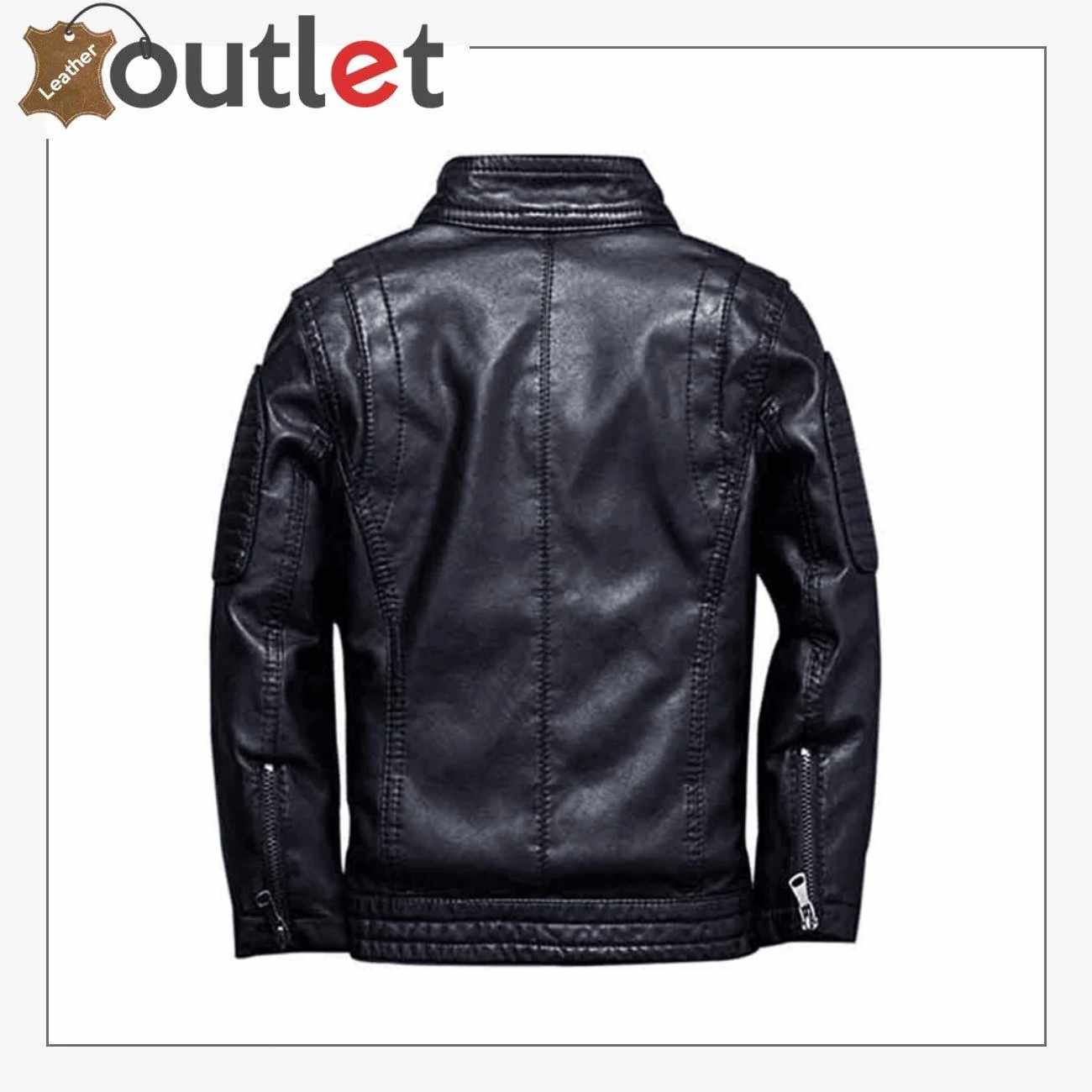 Schwarze Lederjacke mit Nieten