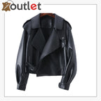 Schwarze Lederjacke Damenmode