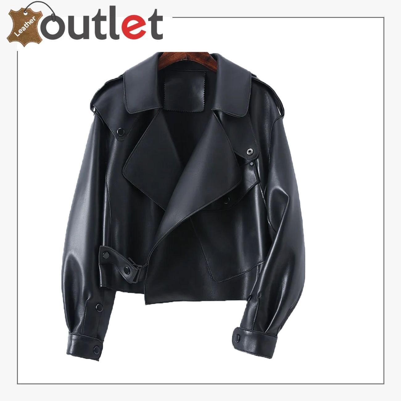 Schwarze Lederjacke Damenmode