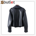 Schwarze Lederjacke Damenmode