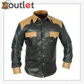 Black Leather Mens Shirt – Premium Genuine Leather Shirt for Men