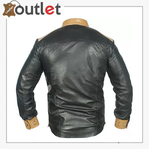 Black Leather Mens Shirt