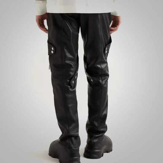 Men's Black Sheepskin Leather Biker Pants – Premium Motorcycle Riding Trousers