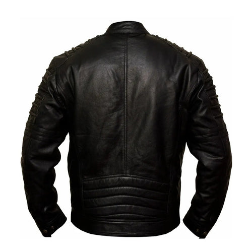Schwarze Lederjacke Herrenmode