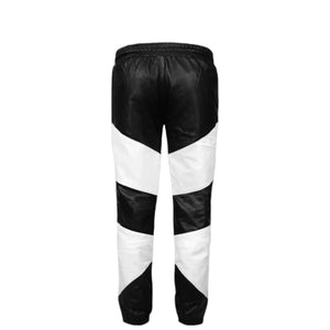 Black & White Leather Pant for Men Leather Outlet
