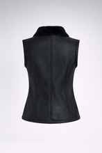 Laden Sie das Bild in den Galerie-Viewer, Women's Black Shearling Vest
