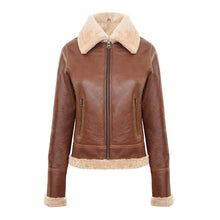 Load image into Gallery viewer, Bomber Womens Leather Jacket
