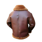 Classic Brown Leather Bomber Jacket