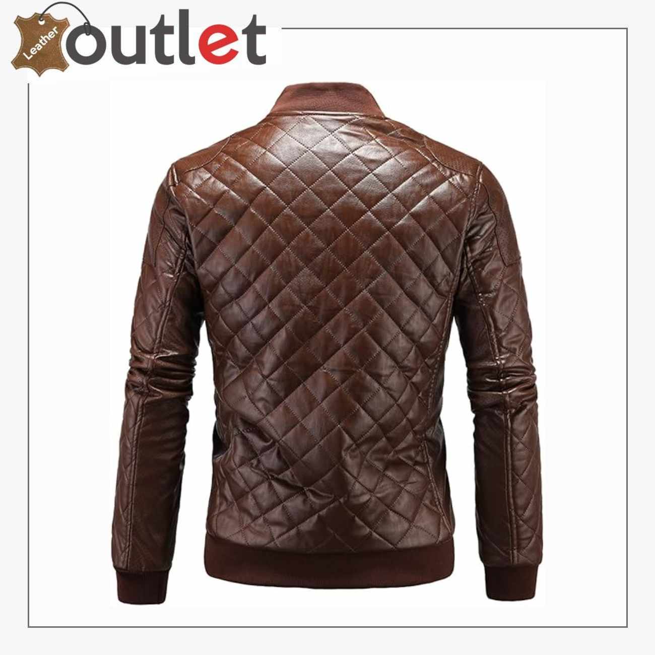 Brown Leather Bomber Jacket Mens