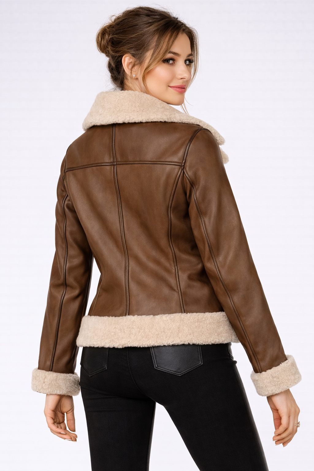 Women's Brown B3 Shearling Bomber Jacket