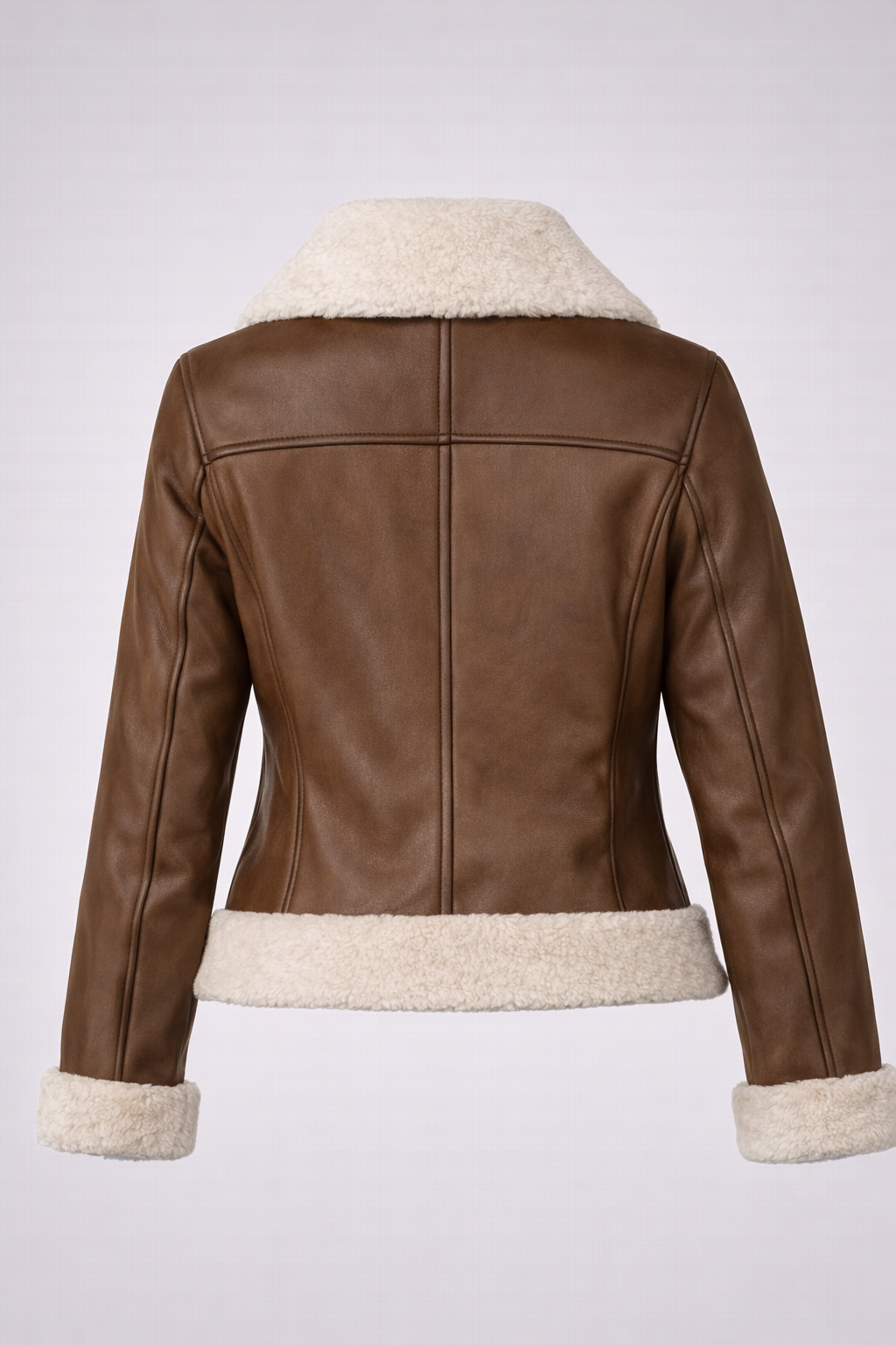 Women's Brown Leather Shearling Jacket