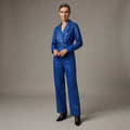 Women's Blue Leather Jumpsuit