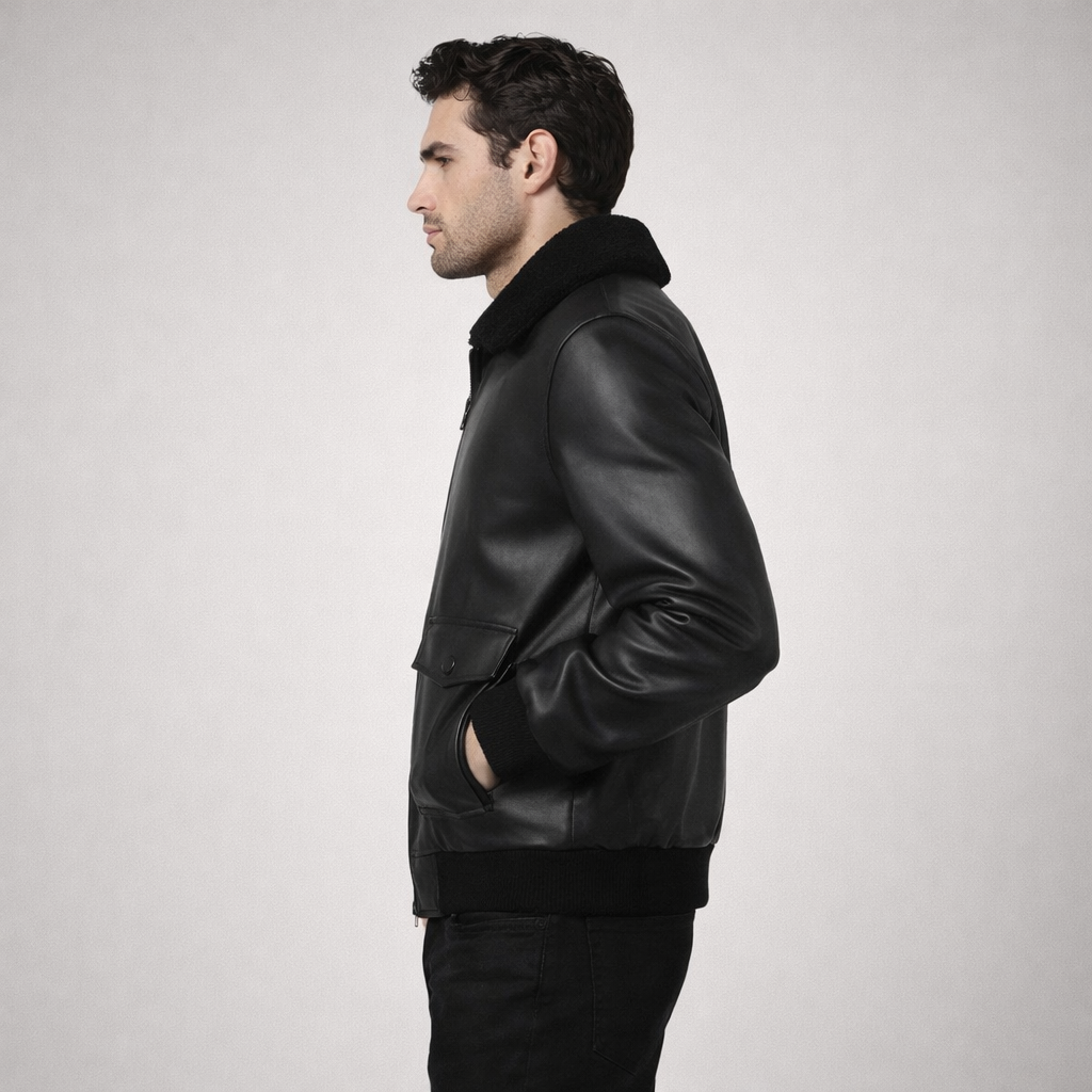 Men's Black G-1 Flight Leather Jacket