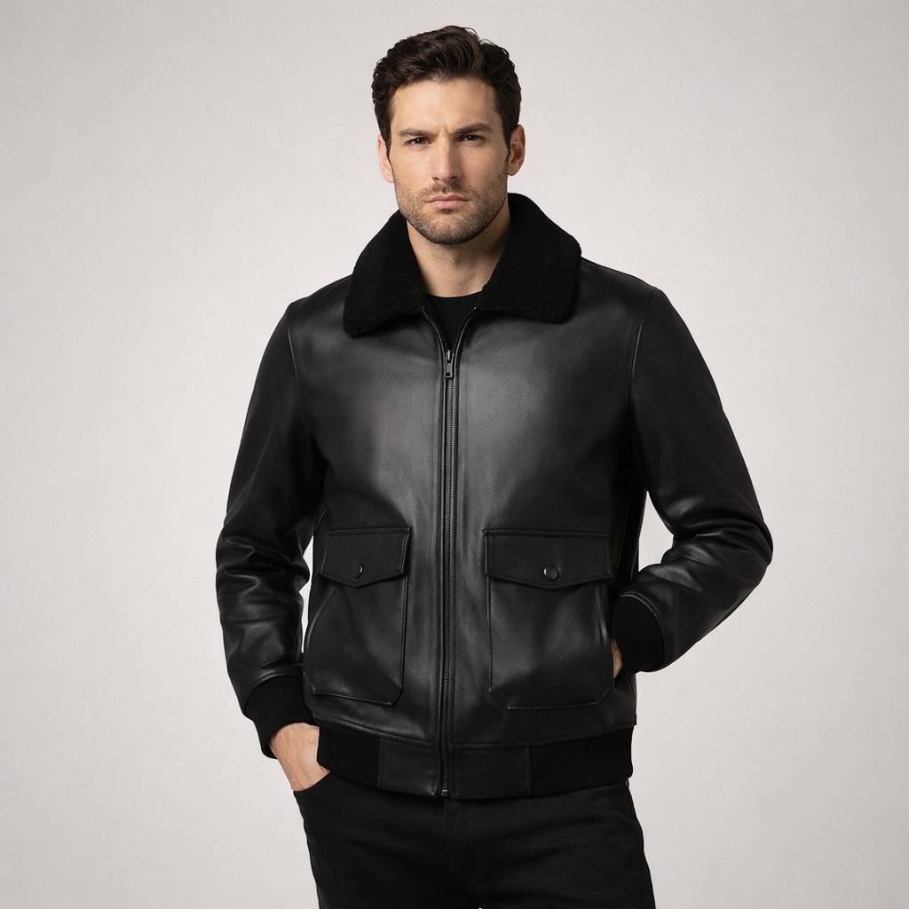 Men's Black G-1 Flight Leather Jacket