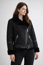Women's Black Aviator Jacket