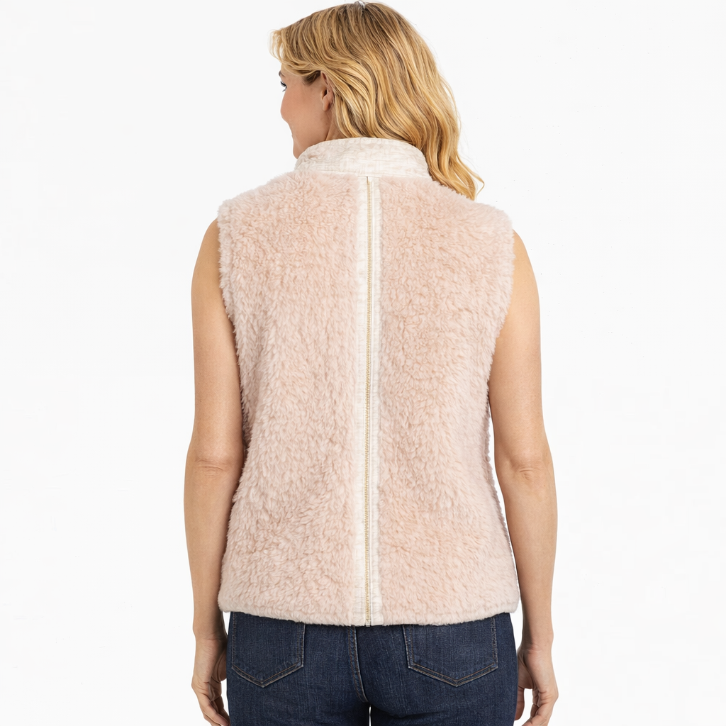 Moncler Tournel Beige Teddy-Steppweste – Luxuriöse Damen-Gilet