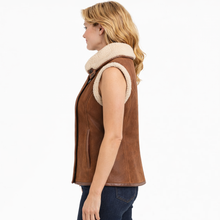 Load image into Gallery viewer, Women’s Brown Isabel Marant Alime Shearling Leather Vest
