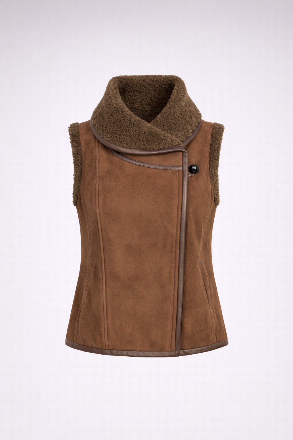 Damen Isabel Marant Alime Weste aus braunem Wildleder und Shearling