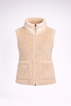 Damen Moncler Planeze Teddy-Daunenjacke Beige