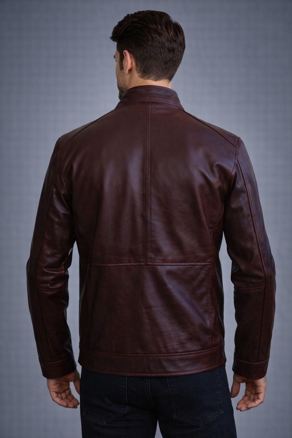 Men Distressed Maroon Red Vintage Genuine Leather Jacket