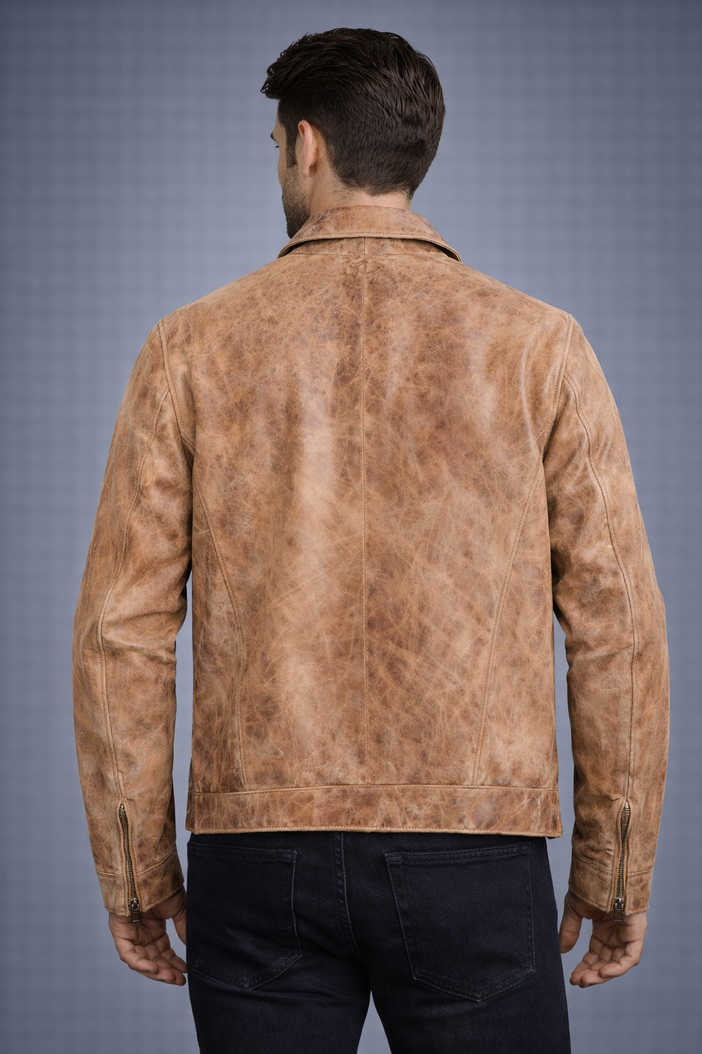 Men's Brown Vintage Distressed Real Leather Jacket