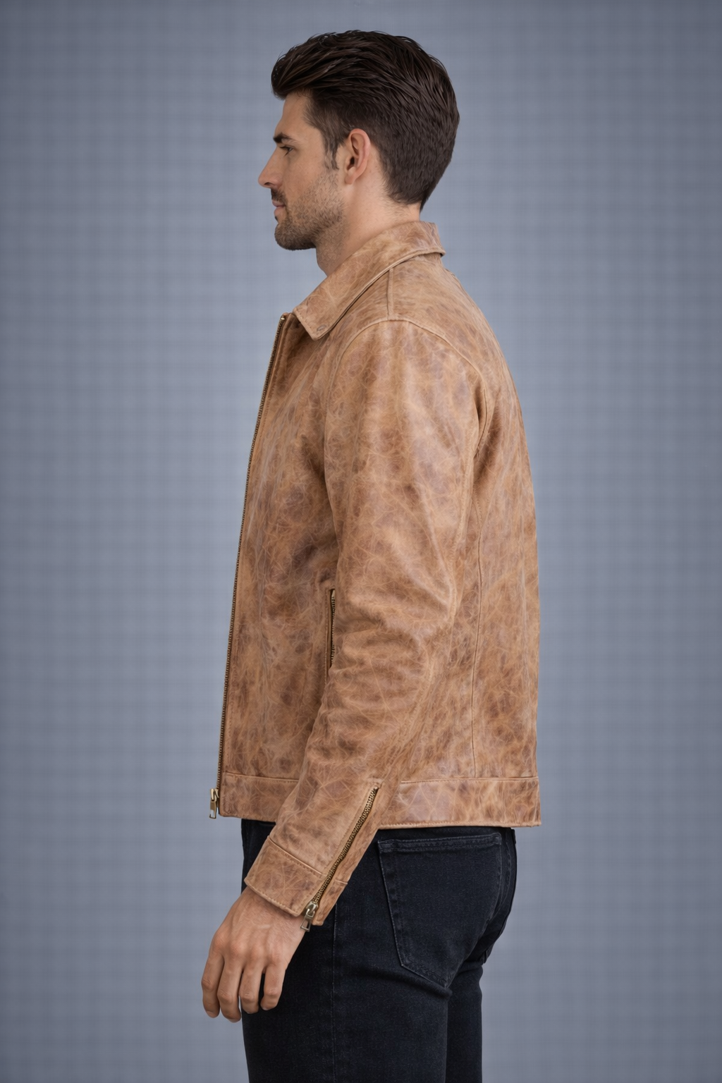 Men's Brown Vintage Distressed Real Leather Jacket