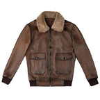 Herren Leder Bomberjacke in Schokobraun – Klassische Passform & Zeitloser Stil
