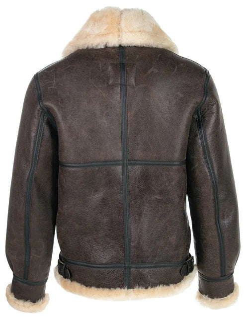 Classic B-3 Sheepskin Leather Bomber Jacket – Premium Aviator Style