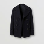 Men’s Dark Blue Wool Navy Peacoat – Classic Double Breasted Winter Coat